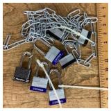 Group of locks and chain