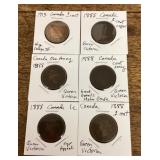 6 Canadian pennies