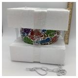 Hanging mosaic bird feeder