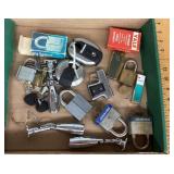 Box of locks and lighters