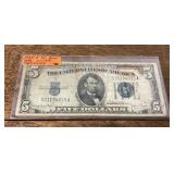 1934D blue seal $5 silver certificate