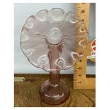 Pink art glass vase