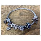 Sterling Pandora charm bracelet