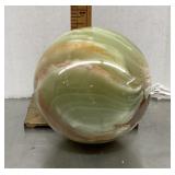 Poliished green onyx sphere 3.75"