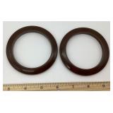 2 chocolate brown Bakelite bangle bracelets
