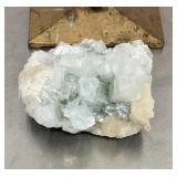 Light green Apophyllite crystal with Stilbite