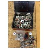Lacquered jewelry box and contents