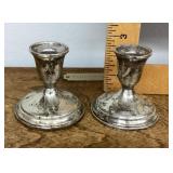Pair of Towle sterling candle holders