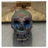 Hand carved sphalerite crystal skull