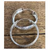Large sterling silver hoop earrings