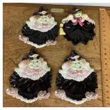 3 Halloween witch plates