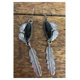 Sterling silver onyx earrings