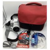 Canon EOS Rebel camera with case and contents