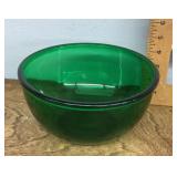 Forest green glass mixing bowl