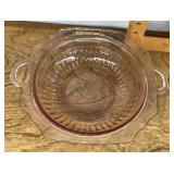 Pink depression glass bowl