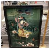 Okimono painting on glass