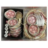Set of Asian dishes in flip tote