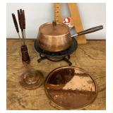 Copper fondue set