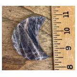 Carved black moonstone