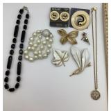 9 pieces of Trifari costume jewelry