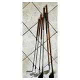 Wood shaft golf club PLUS Patty Berg clubs, etc.