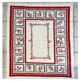 52x60 red printed cotton tablecloth