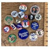 Collection of political buttons