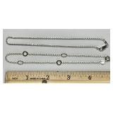 2 sterling silver ankle bracelets