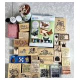 29 rubber stamps, kit, embossing powder
