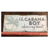 Novelty metal beach sign