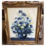L. Cuevas oil on canvas floral painting 30x37