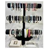 Large lot of costume jewelry bracelets