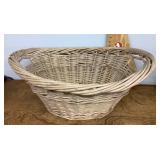 Old wicker laundry basket