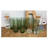Assorted vintage glasses