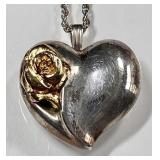 Gorham sterling heart pendant on 28" chain