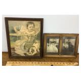 2 framed antique family photos