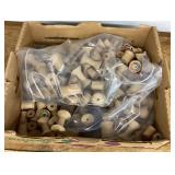 Vintage wooden thread spools