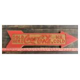 Carved wood Coke sign