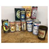 Collection of old beer cans