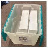 Baseball cards in flip-lid tote