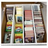 Box of baseball and football cards