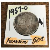 1957-D Franklin half dollar