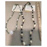 2 natural stone necklaces with sterling clasps