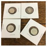 4 pre-1964 silver dimes