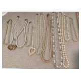 Faux pearl necklaces