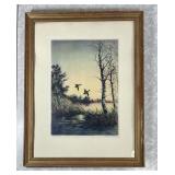 14x18 framed Roland Clark "End of Day" print