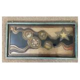 Framed decorative glass 16x31