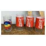 4 Coca-Cola and Pepsi glasses