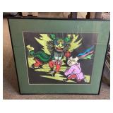 Framed Chinese lion dance print 20x22