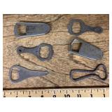 6 old bottle openers